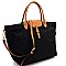 Fashionable Two-Tone Nylon 2-Way Large Tote MH-YL19212