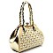 Quality Rhinestone Embellished Jewel-top Frame Braided Satchel