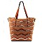 Quality Zig Zag Rhinestone Large Bucket Tote