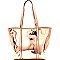 YM1153-LP Metallic Shopper Tote