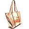 YM1153-LP Metallic Shopper Tote