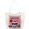 YM1191-LP Cupcake Print Canvas Shopper Tote