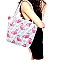 Flamingo Print Canvas Rope Handle Shopper Tote MH-YM2100