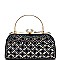 YN218S -LP Rhinestone Embellished Jewel-top Frame Satchel