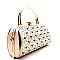 YN218S -LP Rhinestone Embellished Jewel-top Frame Satchel