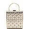 YN219S-LP Rhinestone Embellished Metal Handle Frame Satchel