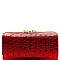 Ostrich Embossed Kiss-Lock Compartment Wallet MH-YW003