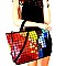 YX0009-LP Unique Multi-Color Mosaic 2-Way Large Satchel