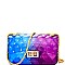 YX0011-LP Gradated Multi-colored Jelly Small Flap Satchel Cross Body