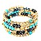 ZB1144-LP Glass Bead Natural Stone Mutli Coil Bracelet