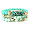 ZB1207-LP Acrylic Bead Metal Nugget Multi Elastic Bracelet