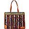 ZB6400-LP  Multi-Color Fur Thread Bohemian Tote