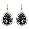 ZE0718-LP Glass Druzy Metal Fish Hook Hammered Teardrop Earring