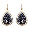 ZE0718-LP Glass Druzy Metal Fish Hook Hammered Teardrop Earring