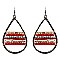 ZE0874-LP Glass Bead Metal Open Cut Fish Hook Teardrop Earring