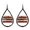 ZE0874-LP Glass Bead Metal Open Cut Fish Hook Teardrop Earring