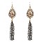 ZE1353-LP  Glass Bead Tassel Metal Geometric Fish Hook Erring