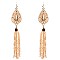 ZE1353-LP  Glass Bead Tassel Metal Geometric Fish Hook Erring