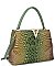 Crocodile Tie-dyed Satchel Gold V Accent