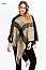 FRINGED PLAID PATTERN PONCHO