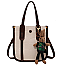 CROCODILE PRINT RABBIT CHARMED TOTE - SHOULDER BAG