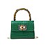 BAMBOO HANDLE CROC PATTERN MINI BAG