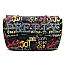 Large-Size Quilted Graffiti Bag with Crystal-stoned word "PRETTY"