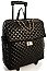 Quilted design travel luggage with chain accent