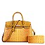 2in1 Classic Crocodile Skin Satchel Wallet Set