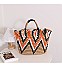 Fashion Whole Straw Print Tote Bag