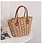 Shoulder Straw Beaded Hand Tote Bag