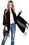 Striped Shawl Poncho with arm holes and Tassels