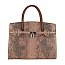 Exceptional Crocodile Padlock Two-Tone Satchel