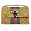 Handmade Trendy Bee Striped Clutch