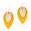 Stylish 2-Tone Layered Leaf Shape Leather Earrings MH-CE1734