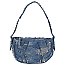 Vintage Denim Studded Shoulder Bag