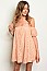Lace peach Off The Shoulder Dress - Pack of 6 Pieces