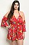 Plus Size Drop Sleeves V-Neck Open Back Romper - Pack of 6 Pieces
