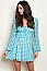 Long Puff Sleeve Babydoll Checkered Tunic Dress - Pack of 6 Pieces