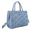 Nova Distressed Diamond Denim Satchel