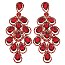 4.5" inch long Filigree Austrian Crystal CLIP-ON Statement Earrings