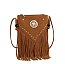 Concho Rhinestone Flower Fringe Crossbody Bag