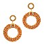 Woven Straw Open-cut Metal Post Earring MH-FE3572