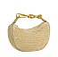 Straw Metal Handle Satchel