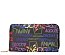 Graffiti Print Zip Around Tassel Wallet