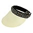 RHINESTONE BAND ANIMAL PRINT WOVEN SUN VISOR