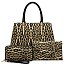 3-in-1 Leopard Value Satchel Set with Clutch & Wallet