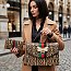 2-in-1 Queen Bee Stripe Lucky Leopard Satchel Set With Wallet