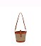 Straw Stripe Bucket Crossbody Bag