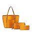 3-in-1 Ostrich Croc Tote / Crossbody / Wallet Set